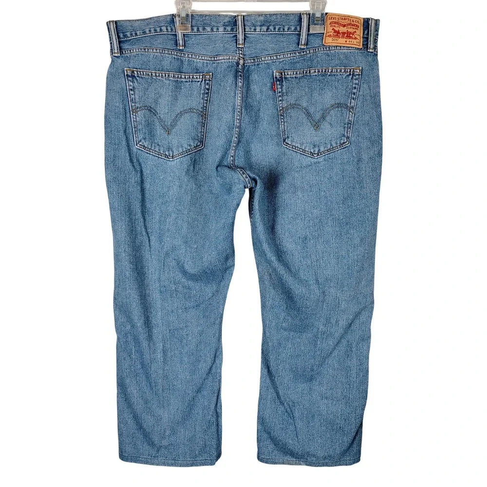 Levis 505 Straight Fit Mens Blue Denim Jeans‎ 44x30 Hemmed to 26.5 Inseam Medium